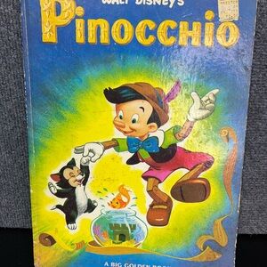 Vintage Big Golden Book Walt Disney Pinocchio Hardcover  1976